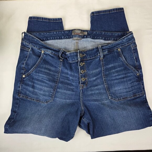 Torrid Size 22R Mid-Rise Skinny Jeans Vintage Stretch Button Fly 4 Pocket Style - Picture 1 of 11
